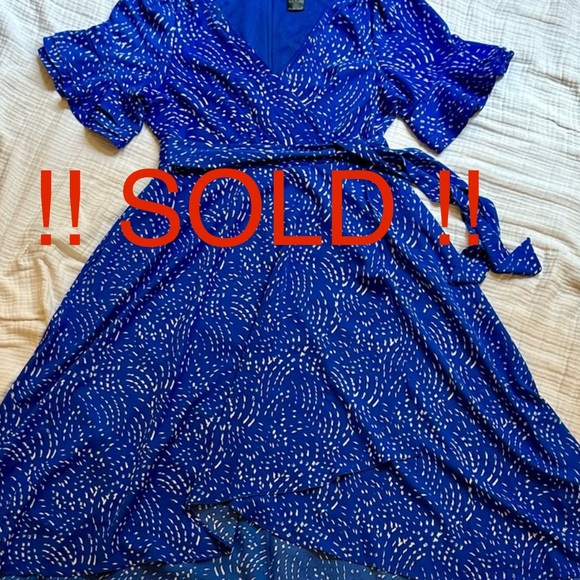 !! SOLD !! Blue and white midi dress DKNY #midi - Picture 1 of 5